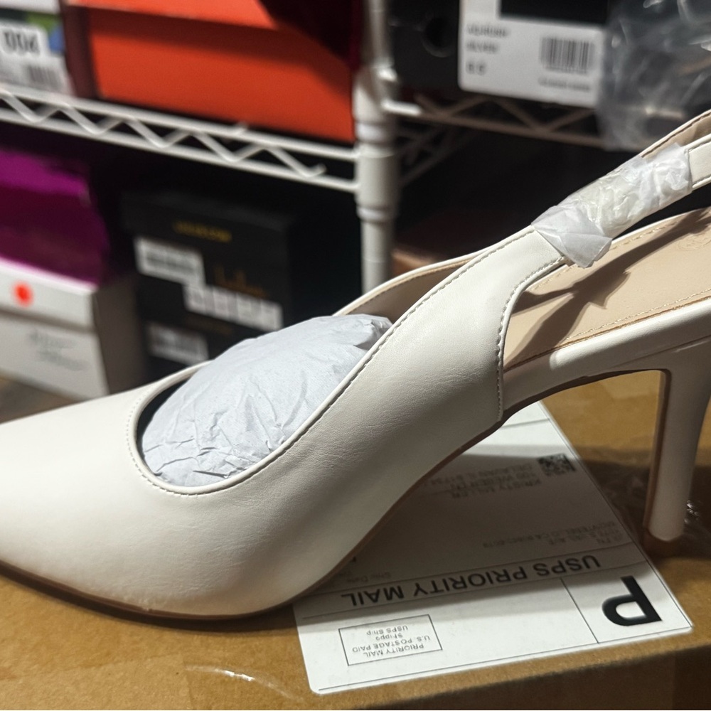 Elegant Cream Slingback Heels